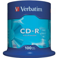Pyta CD-R 700MB VERBATIM 52x cake (100) Extra Protection 43411