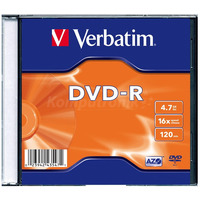 Pyta DVD-R 4, 7GB VERBATIM slim kolor Matt Silver 43557