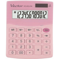Kalkulator VECTOR VC-812-PK 12p rowy pastelowy