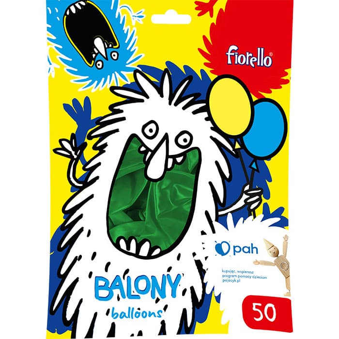 Balony metalizowane zielone 12" ( 50szt.) FIORELLO 170-2655