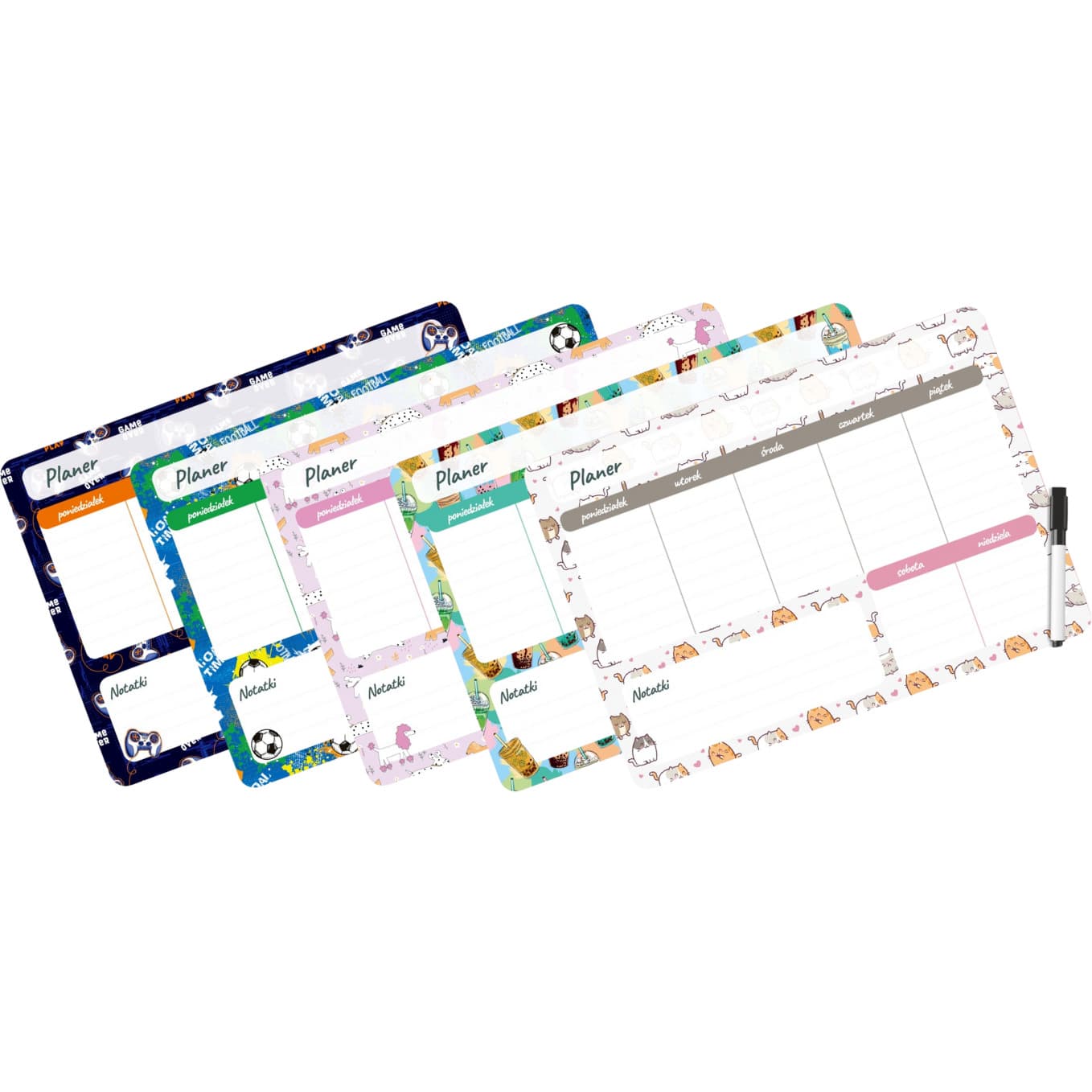 Planer magnetyczny 35x25 tygodniowy z nadrukiem FOOTBALL PM-02-34 BIURFOL