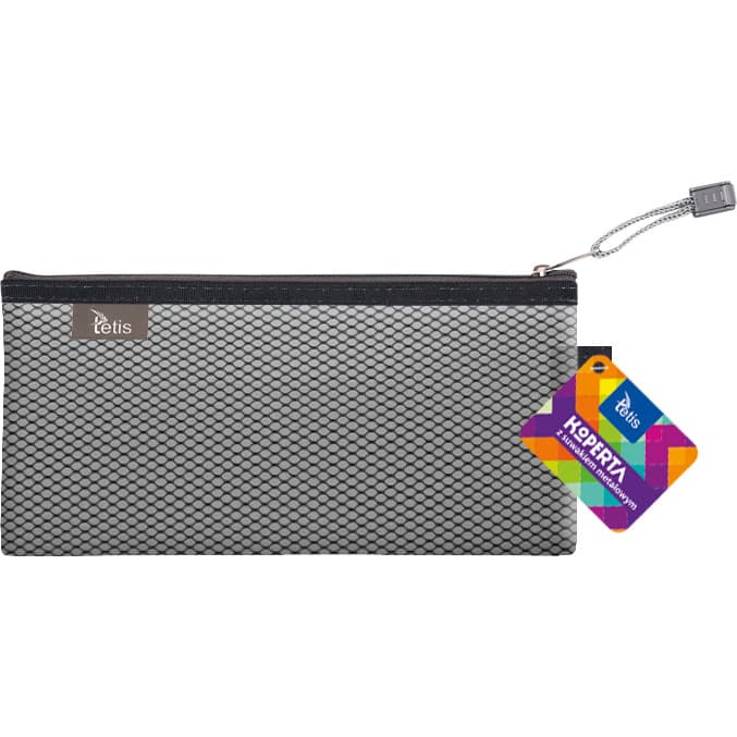 Koperta 24x12cm z suwakiem metalowym TETIS BT609-V czarna