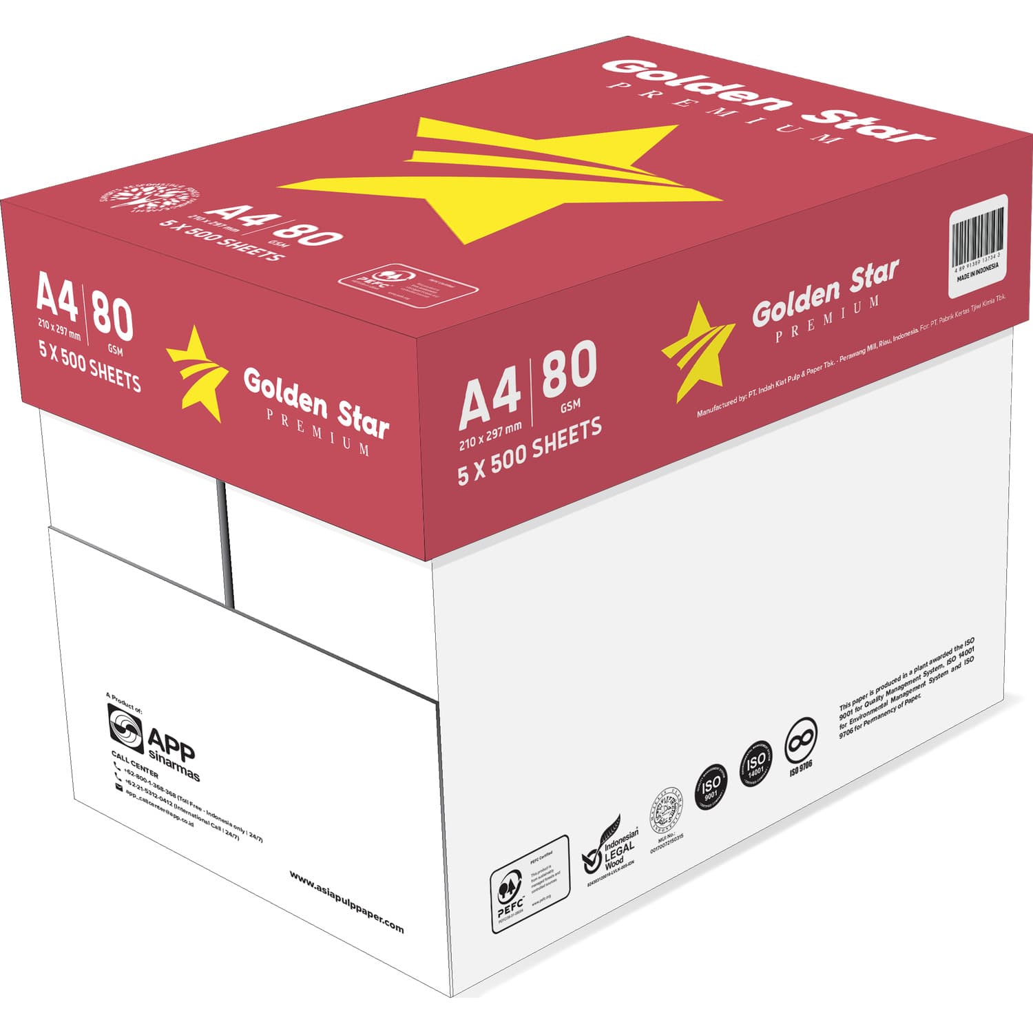 Papier ksero A4 80g (5 ryz) GOLDEN STAR Premium