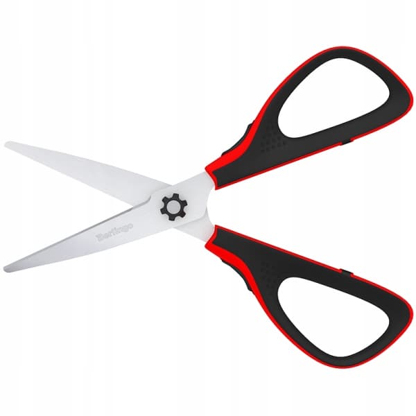 Nożyczki 17,5cm Easycut 300 soft grip czerwone 326316 BERLINGO
