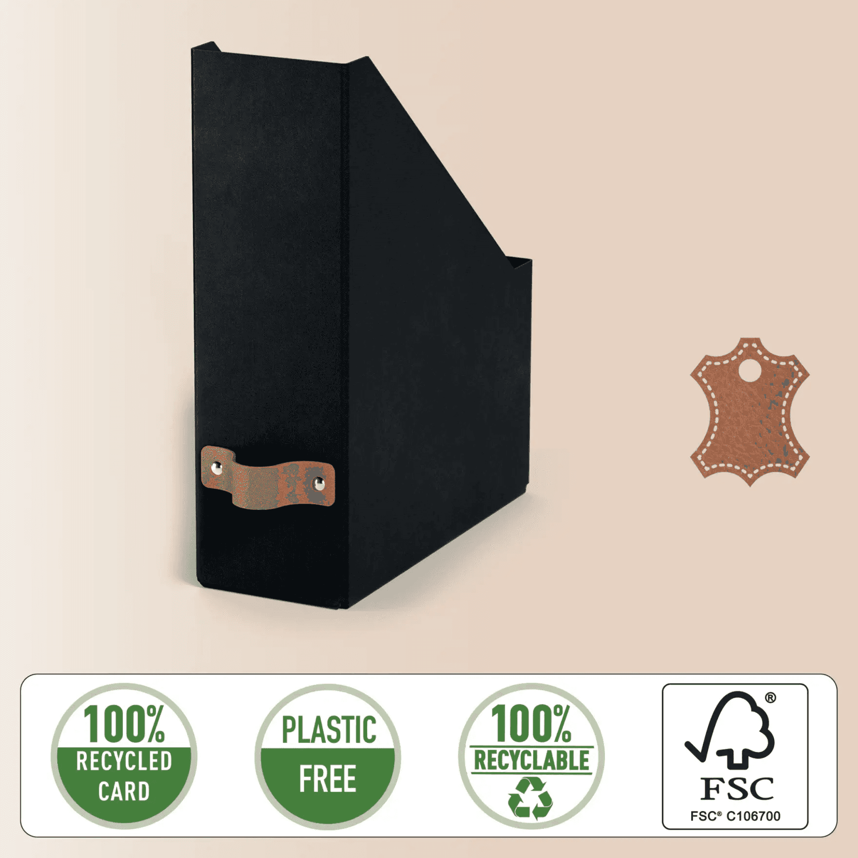 Pojemnik na dokumenty Puro z tektury w 100% z recyklingu (2szt.) czarny 24710095 LEITZ
