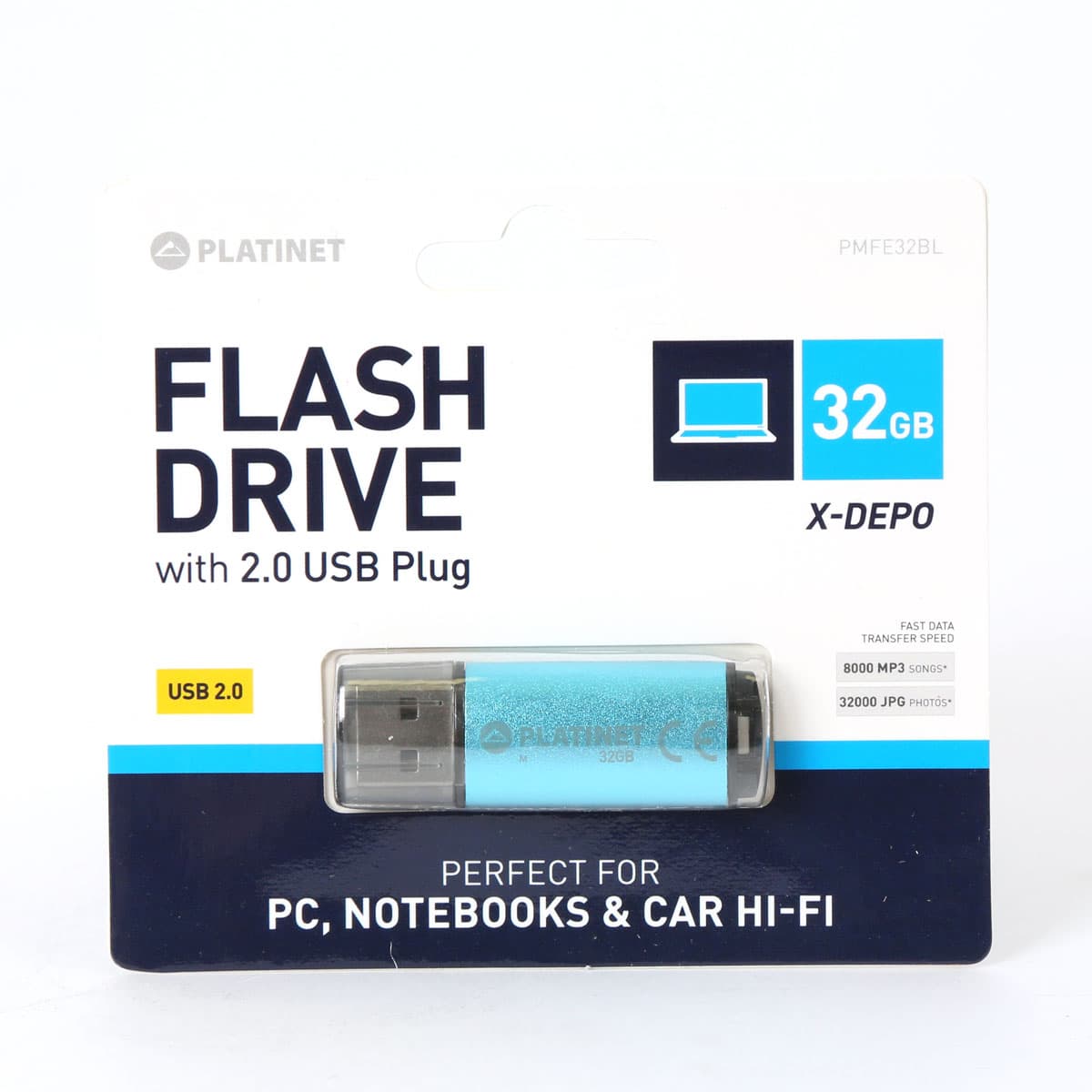 Pamięć USB-A 32GB PLATINET X-DEPO USB 2.0 niebieski (42967)