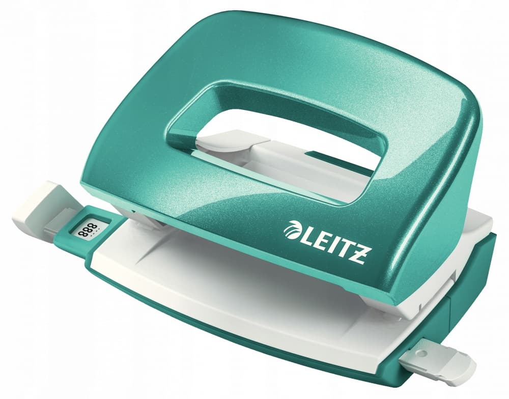 Zszywacz + dziurkacz LEITZ WOW mini 10 kartek turkusowy metalik 55612051