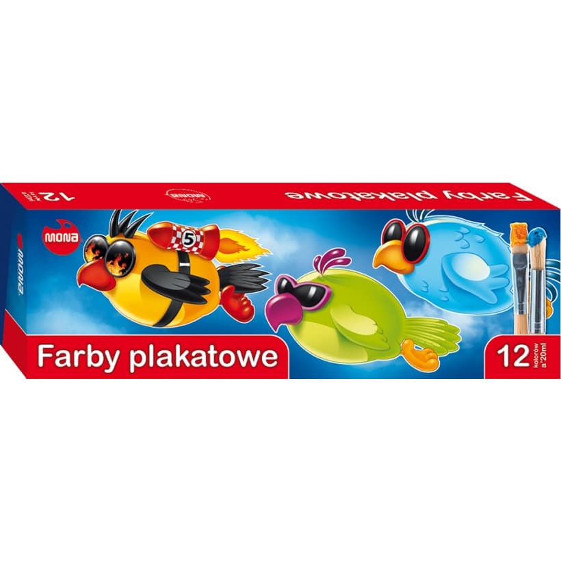 Farby plakatowe MONA 12 kol.20 ml 0142 ST.MAJEWSKI