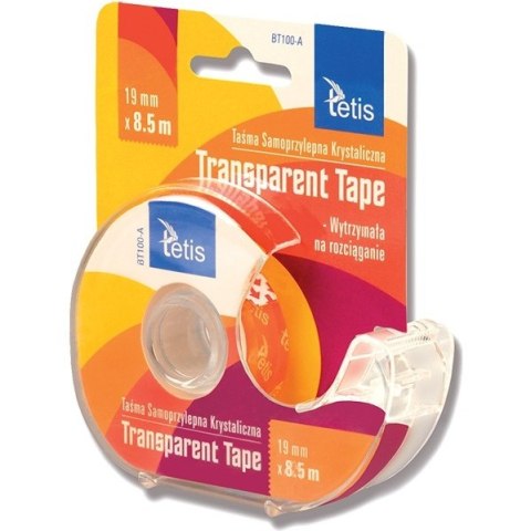 Taśma transparentna z podajnikiem 19mmX8.5m BT100-A TETIS Taśma transparentna z podajnikiem 19mmX8.5m BT100-A TETIS