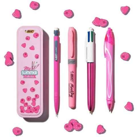 Zestaw SUMMER różowy box 4 sztuki w metalowym pudełku 978219 BIC