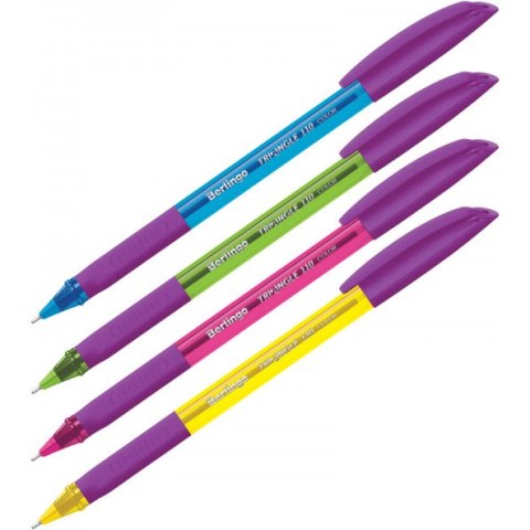 Długopis kulkowy TRIANGLE 110, niebieski, 0.7mm mix kolorów, grip BERLINGO Długopis kulkowy TRIANGLE 110, niebieski, 0.7mm mix kolorów, grip BERLINGO