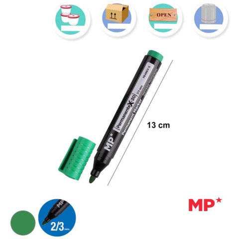 Marker permanentny zielony 2-3mm okrągła końcówka PE486V-S MP Poland