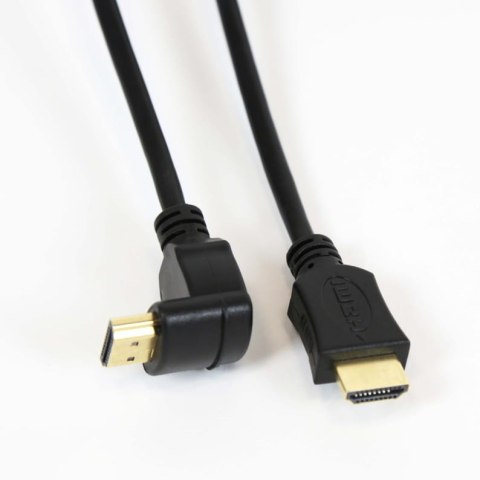 Kabel HDMI -> HDMI 1,5m v.1.4 kątowy czarny OMEGA (41855)