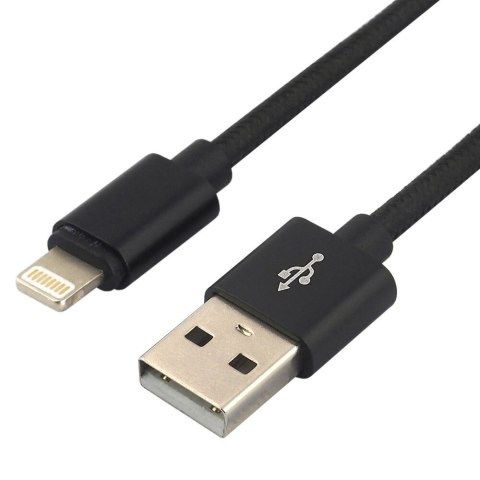 Kabel USB-A -> Lightning 2m 2,4A pleciony czarny EVERACTIVE (CBB-2IB) Kabel USB-A -> Lightning 2m 2,4A pleciony czarny EVERACTIVE (CBB-2IB)