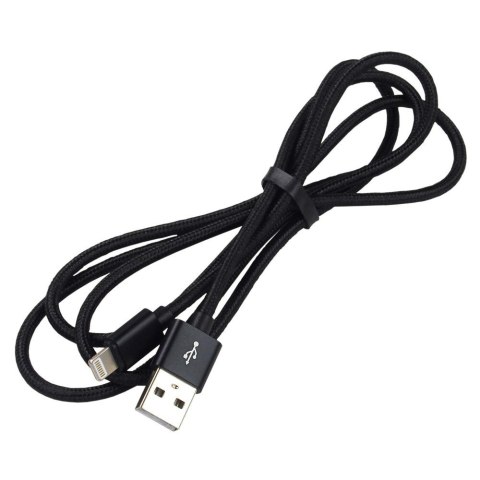 Kabel USB-A -> Lightning 2m 2,4A pleciony czarny EVERACTIVE (CBB-2IB) Kabel USB-A -> Lightning 2m 2,4A pleciony czarny EVERACTIVE (CBB-2IB)