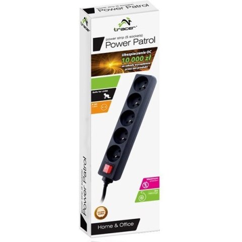 Listwa PowerPatrol czarna 3m 5 gniazd TRACER TRALIS20730 Listwa PowerPatrol czarna 3m 5 gniazd TRACER TRALIS20730