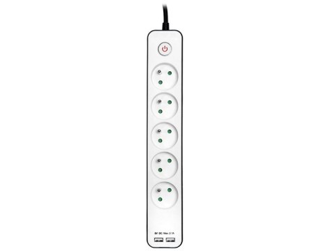 Listwa zasilająca 5g/1,5m/2USB biało-czarna Zebra mobile ready (2xUSB 2,1A) TRALIS46254 TRACER Listwa zasilająca 5g/1,5m/2USB biało-czarna Zebra mobile ready (2xUSB 2,1A) TRALIS46254 TRACER