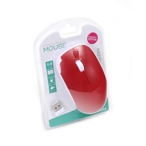Mysz OMEGA bezprzewodowa optyczna 1200dpi USB czerwona (42863) Mysz OMEGA bezprzewodowa optyczna 1200dpi USB czerwona (42863)