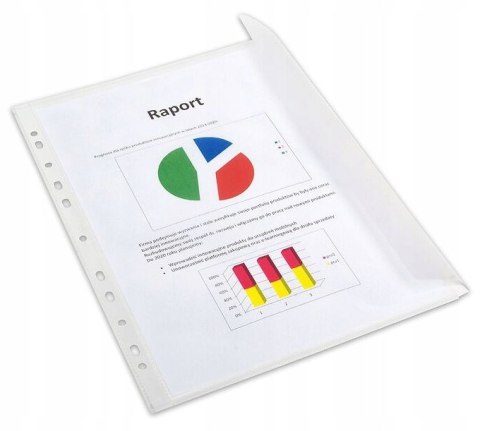 Koszulki groszkowe na dokumenty B4 z klapką 120mic 10 sztuk 100550133 BANTEX