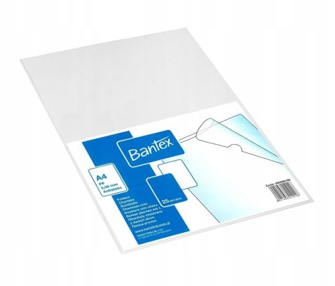 Obwoluty krystaliczne na dokumenty A4 PP 80mic 25 sztuk 400096105 BANTEX