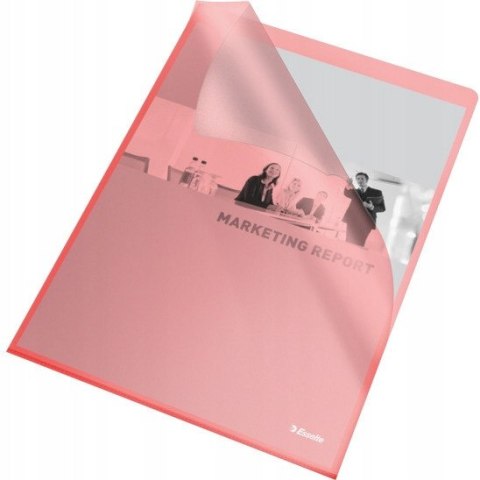 Ofertówki groszkowe na dokumenty A4 115mic 25 sztuk czerwone 60833 ESSELTE