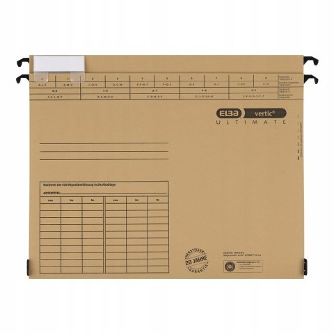 Teczka zawieszana na dokumenty A4 szeroka 20mm Vertic Ultimate 100552068 ELBA