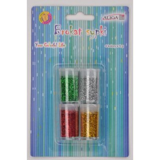 Brokat sypki bio 4 kol. x 5g zielony/srebrny/czerwony/złoty GL-054 ALIGA