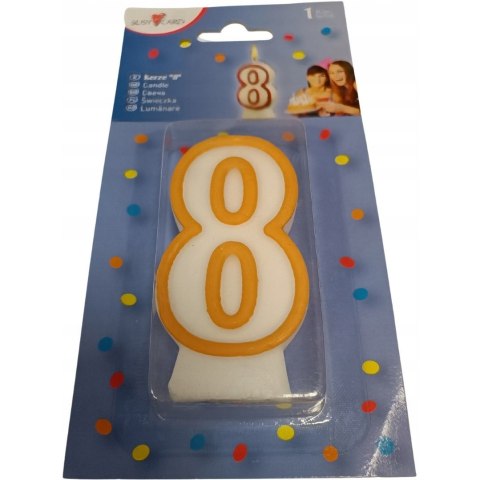 Świeczka jubileuszowa cyfra 8 na urodziny tort 0011142643 HERLITZ