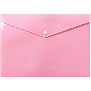 Teczka kopertowa na dokumenty A4 na zatrzask PP pastelowy różowy TKP-A4-01 BIURFOL