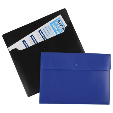 Teczka kopertowa na dokumenty A4 PP nieprzezroczysta czarna TKSP-A4-02 BIURFOL