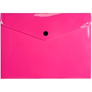 Teczka kopertowa na dokumenty A5 na zatrzask PP neonowy różowy TK-NEON-A5-01 BIURFOL
