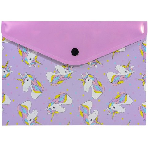 Teczka kopertowa na dokumenty A5 na zatrzask PP wzór Jednorożce TKN-A5-05 BIURFOL