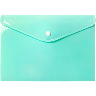 Teczka kopertowa na dokumenty A5 na zatrzask PP pastelowy zielony TKP-A5-04 BIURFOL