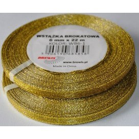 Wstążka brokatowa złota 6mm WB6-1 BREWIS