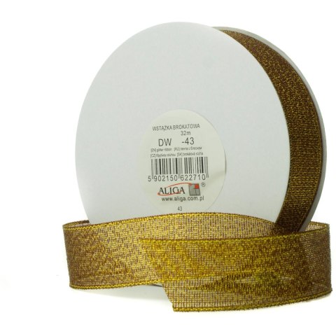Wstążka brokatowa złota 6mm x 32m (4) Aliga DW06-43 Wstążka brokatowa złota 6mm x 32m (4) Aliga DW06-43