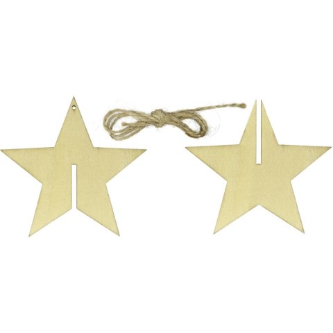 Dekoracja drewniana gwiazda 3D (3szt.) 412640 TITANUM