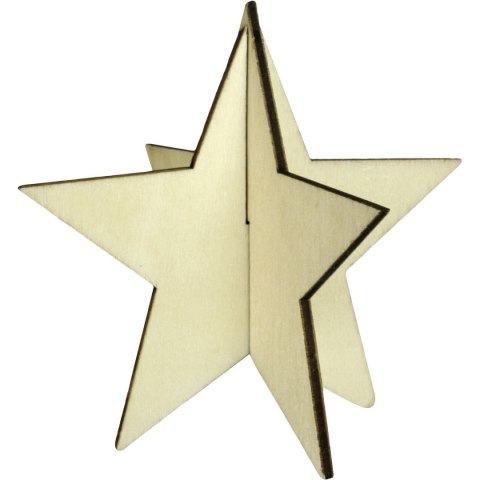 Dekoracja drewniana gwiazda 3D (3szt.) 412640 TITANUM