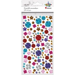 Kryształki samoprzylepne MIX wzorów, rozm, kolorów 9,8x18,3cm 460229 TITANUM