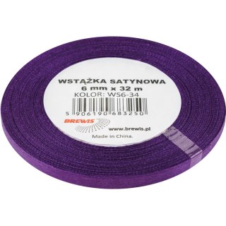 Wstążka satynowa 6mm/32m fioletowy BREWIS