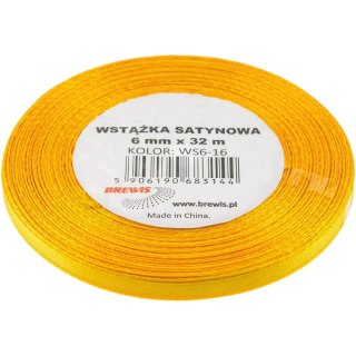 Wstążka satynowa 6mm/32m żółta BREWIS