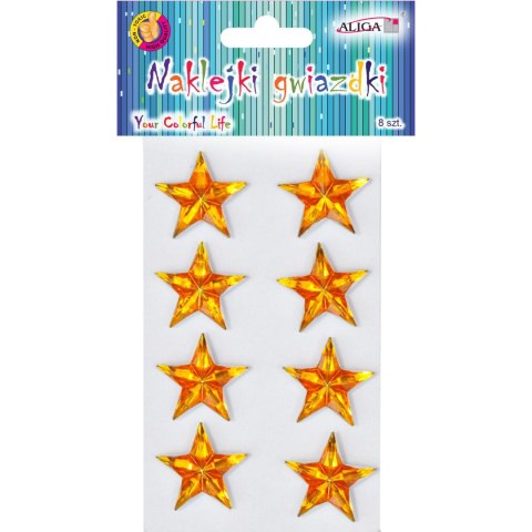 Naklejka gwiazdka przestrzenna złota (8 szt.) NK-1637 ALIGA