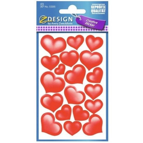 Naklejki kreatywne Z-DESIGN SERCA-papier błyszczący 53205 ZF AVERY ZWECKFORM
