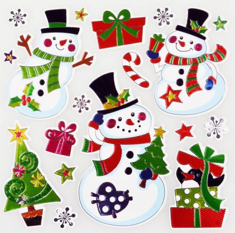 Naklejki holograficzne Boże Narodzenie mix wzorów 190x230 ARPEX