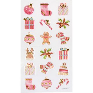 Naklejki pastelowe motywy świąteczne/zimowe 21,4x10cm ARPEX
