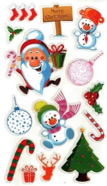 Naklejki wypukłe świąteczne motywy mix wzorów ARPEX