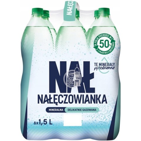 Woda mineralna NAŁĘCZOWIANKA 1,5L (6szt) delikatnie gazowana