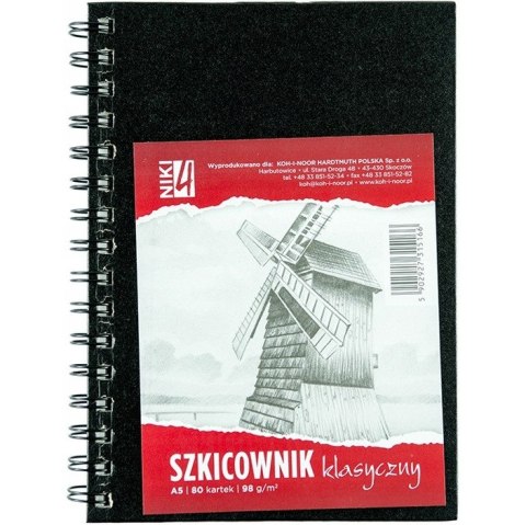 Szkicownik A5 98g. 80kartek spirala po długim boku BLO-SZA59S KOH-I-NOOR Szkicownik A5 98g. 80kartek spirala po długim boku BLO-SZA59S KOH-I-NOOR
