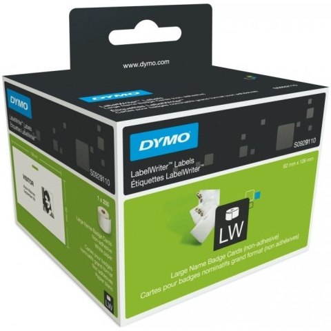 Identyfikatory imienne DYMO 62x106mm bez kleju z dziurką białe S0929110 Identyfikatory imienne DYMO 62x106mm bez kleju z dziurką białe S0929110