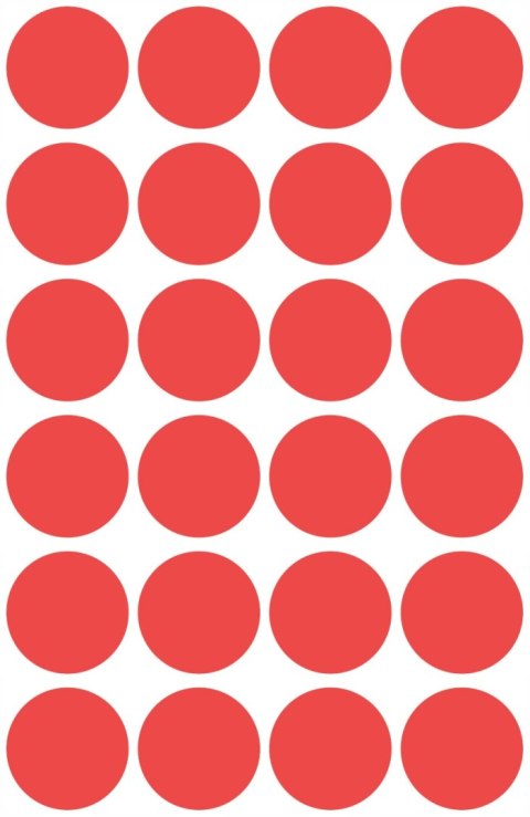 Trwałe kółka 18mm 96szt./op. czerwone 3004 AVERY ZWECKFORM