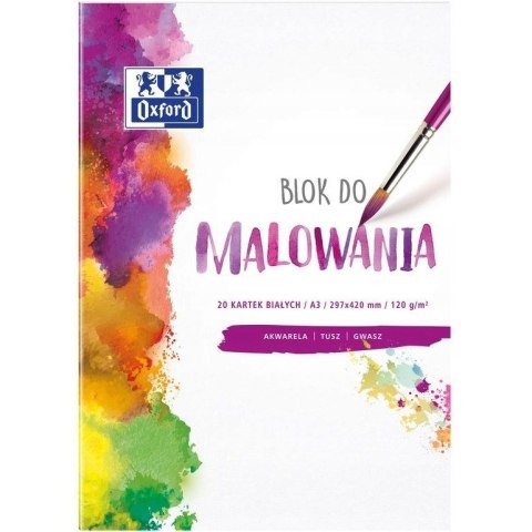 Blok do malowania A3 20 kartek rysunkowy 120g biały 400093196 OXFORD